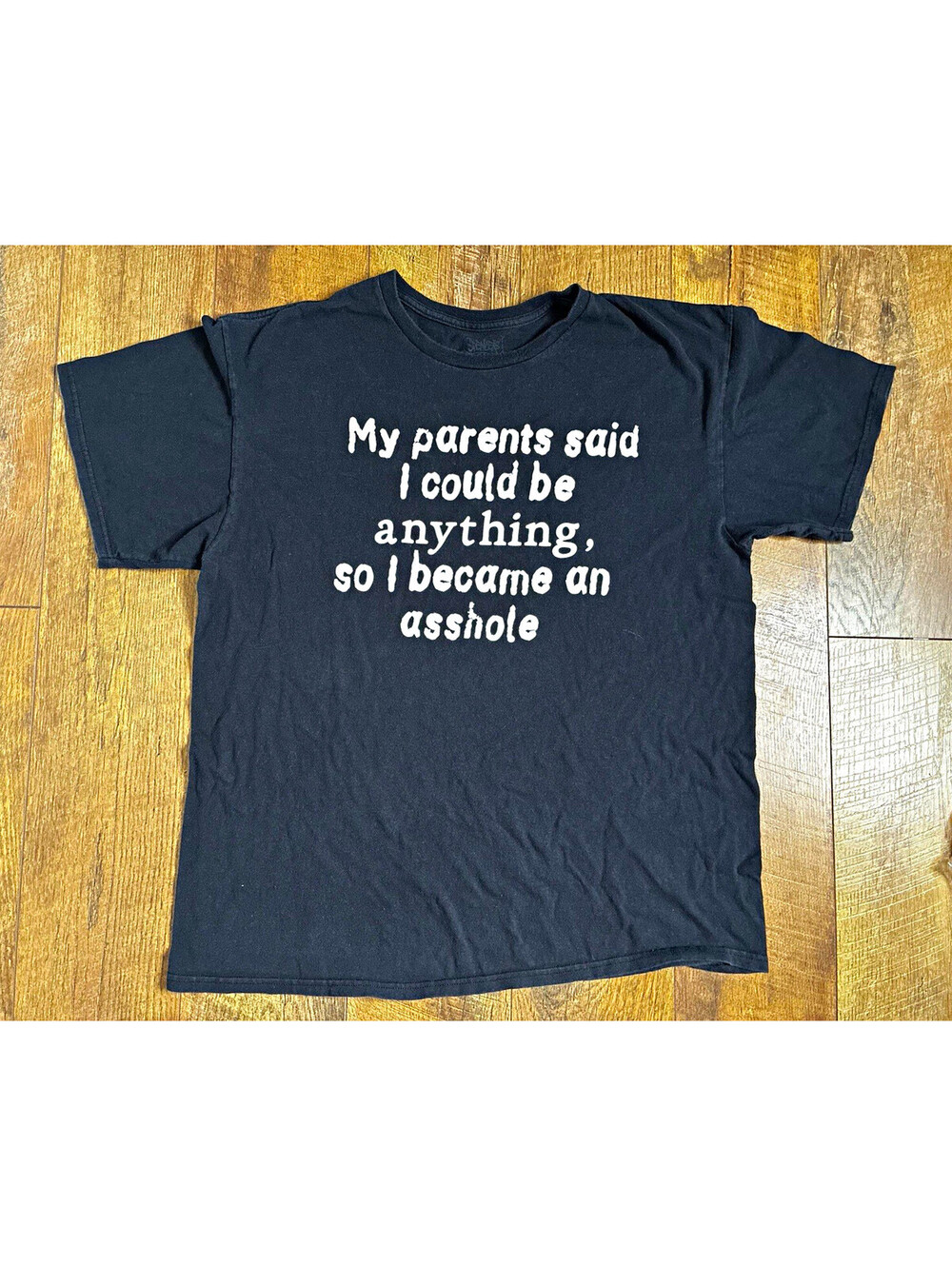 Spencer's Funny Novelty Graphic Black T-Shirt Men's Size L